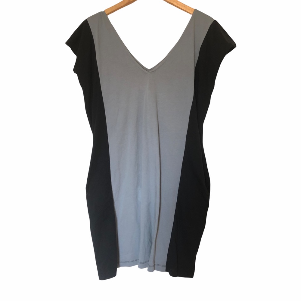 TONLE Shift Short Sleeve Midi Dress Black Gray Sustainable Recycled Size Small - Picture 2 of 10